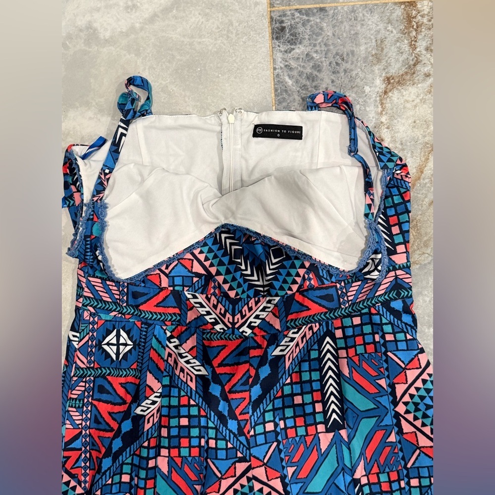 Fashion to Figure Blue and Red Floral Jumpsuit - Picture 7 of 11